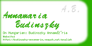 annamaria budinszky business card